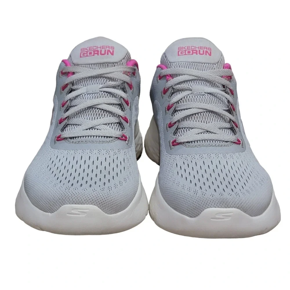 Skechers Go Run Lite Women's Grey Pink Athleisure Running Shoe 129423 Sz 10 M